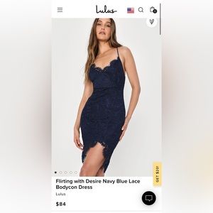 Lulus navy lace dress | Large